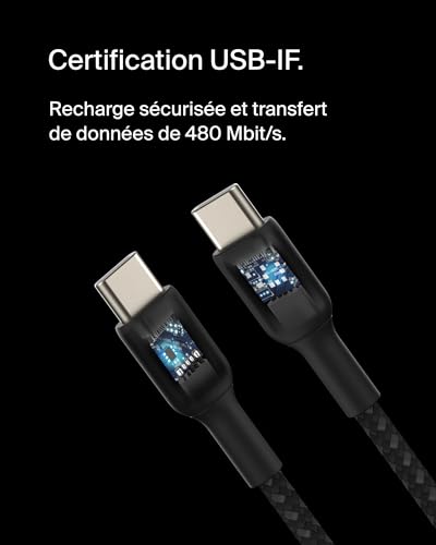 BELKIN BOOST CHARGE USB-C to USB-C 2.0 Cable Braided 1M Black