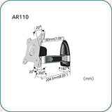 AAVARA Bras mural pivotant AR110 pour écrans 15-24