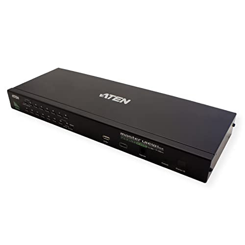 ATEN CS1716A-AT-G commutateur écran, clavier et souris Grille de montage Noir