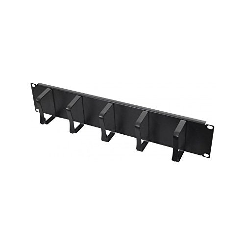 Panneau 19" 2U avec 5 anneaux métal et support câbles