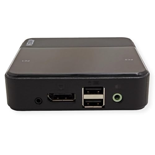 Commutateur KVM DisplayPort/audio USB 2 ports (4K pris en charge et câbles inclus) - 4096 x 2160 pixels - 4K Ultra HD - 2,18 W - Noir