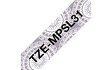 BROTHER Ruban laminé Noir sur Motifs Dentelle Argent 12mm (4m)