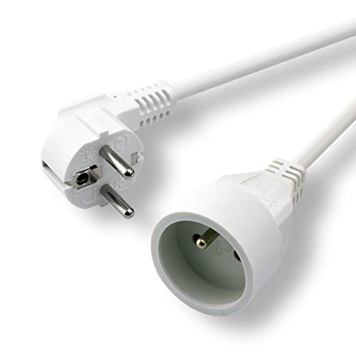 MCL Rallonge électrique mâle / femelle - 3m - Blanche