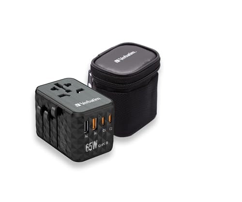 VERBATIM GAN III UNIVERSAL TRAVEL ADAPTER UTA-05 WITH 2 X USB-C PD 65W & QC 4+ / 2 X USB-A WCF (P)