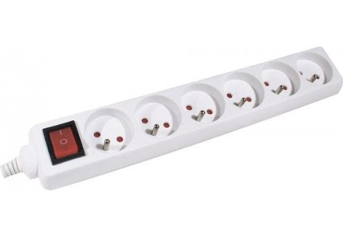 DEXLAN Multiprise 6 prises avec interrupteur noire - 1,5 m