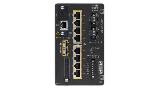 CISCO Catalyst IE3400 with 8 GE PoE/PoE+ and 2 GE SFP Modular NA
