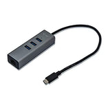 I-TEC USB-C Metal 3-Port HUB with Gigabit Ethernet Adapter 1xUSB-C to RJ-45 3xUSB 3.0 Port LED-Anzeige compatible with TB 3