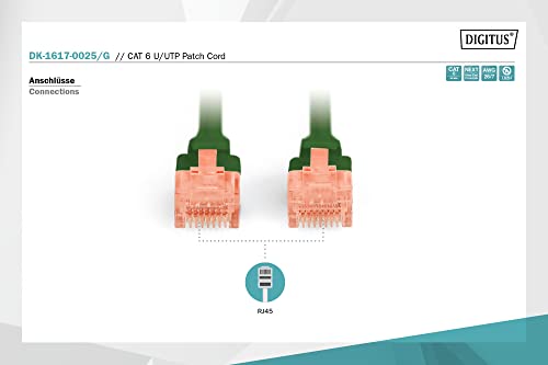 Digitus DK-1617-0025/G câble de réseau Vert 0,25 m Cat6 U/UTP (UTP)
