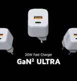 XTORM Chargeur mural écologique XEC020 20 W 2 ports USB-A USB-C PD certifié GRS