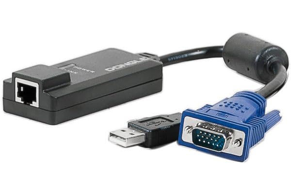 DEXLAN WorkStation LCD KVM CAT5 4 PORTS + 4 DONGLES VGA/USB 30m