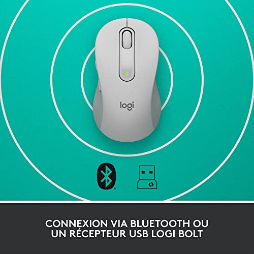 LOGITECH Signature M650 L for Business Mouse right-handed 5 buttons wireless Bluetooth 2.4 GHz Bolt USB receiver
