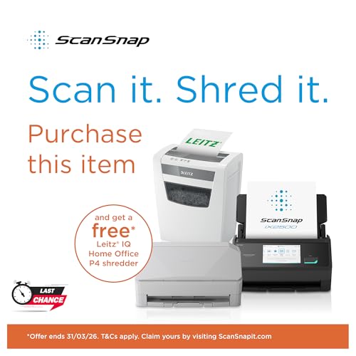RICOH ScanSnap iX2500 45ppm/90ipm black A4 Duplex ADF Touchscreen Wi-Fi 6 Bluetooth 5.2 USB 3.2