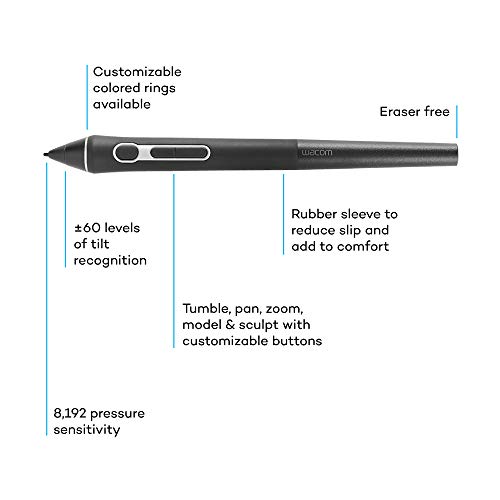 WACOM Stylet sans fil Pro Pen 3D + Étui pour MobileStudio Pro, Cintiq Pro