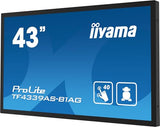 iiyama TF4339AS-B1AG Écran d'affichage dynamique Écran plat de signalisation numérique 108 cm (42.5") LED 500 cd/m2 4K Ultra HD Noir Écran tactile Intégré dans