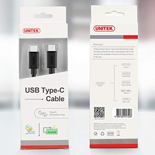 UNITEK Y-C477BK câble USB USB 3.2 Gen 1 (3.1 Gen 1) 1 m USB C Noir
