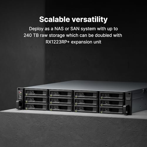 SYNOLOGY RS2423RP+ 12-BAY Rackstation AMD Ryzen Embedded V1780B QUAD CORE 8Go RAM HDD/SSD Only