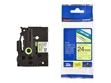 BROTHER P-TOUCH TZE-741 noir sur vert 18mm