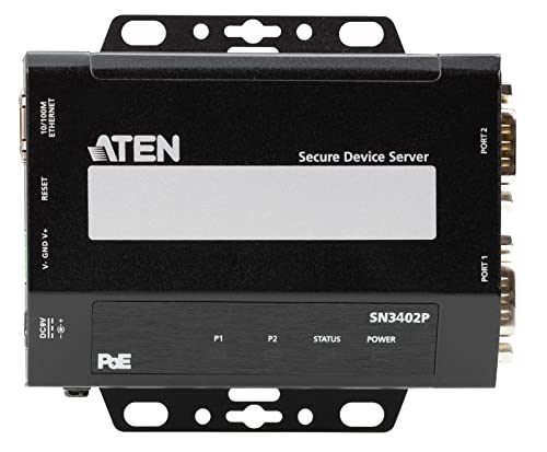 ATEN SN3402P serveur RS-232 2x DB9 Sécurisé sur IP PoE