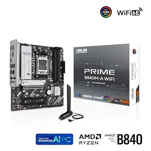ASUS PRIME B840M-A WIFI AM5 DDR5 micro ATX MB 1xHDMI 2xDP 3xM.2 4xSATA