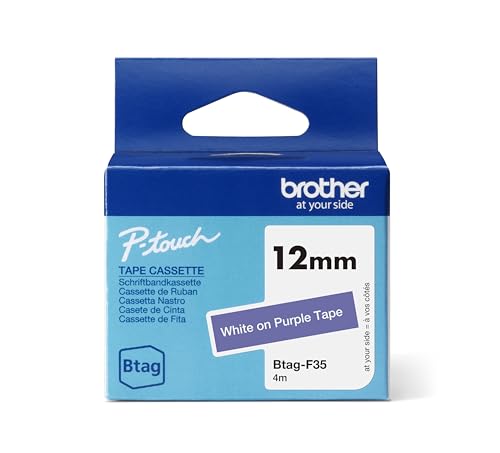 BROTHER 12MM White on Purple BTAGF35 Ribbon