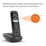 Gigaset AS690 TRIO téléphone DECT noir - base + 3 combinés