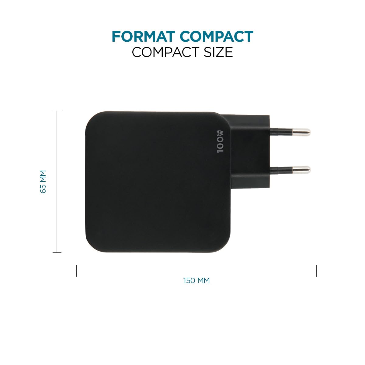 Charger 100W 2USB C 1USBA GaN cable 100W