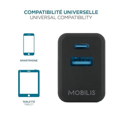 Wall Charger 30W 1 USB A+1 USB C GaN