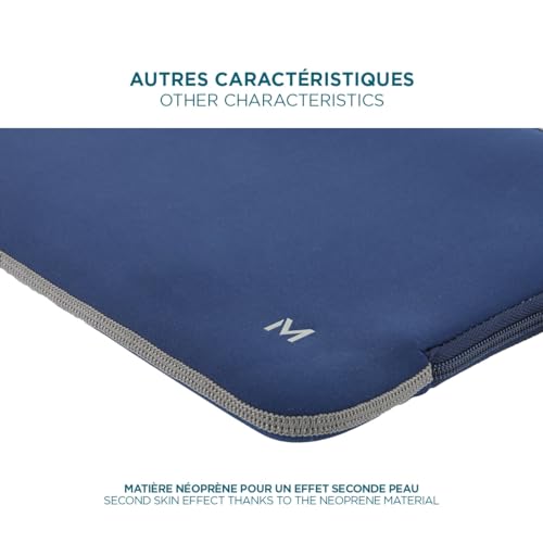 MOBILIS Housse Skin Sleeve pour ordinateur 12.5-14" - Bleu marine, Gris