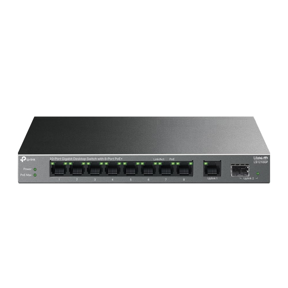 TP-LINK 10-Port Gigabit Switch de bureau with 8-Port PoE+