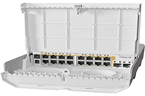 Mikrotik netPower 16P L2/L3 Gigabit Ethernet (10/100/1000) Connexion Ethernet, supportant l'alimentation via ce port (PoE) Blanc