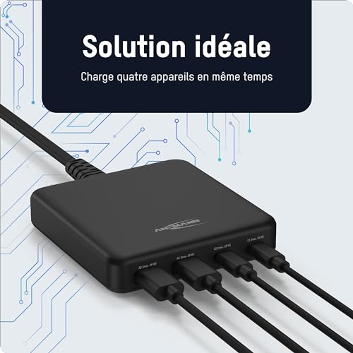 Chargeur de table 4 ports USB dont 2 ports USB Type-C Power Delivery - 65 W