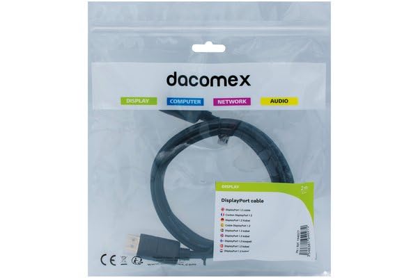 DACOMEX Sachet cordon DisplayPort 1.2  - 2,0 m