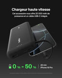 BELKIN 20k PD30w Integrated USB-C Cable Power Bank Black