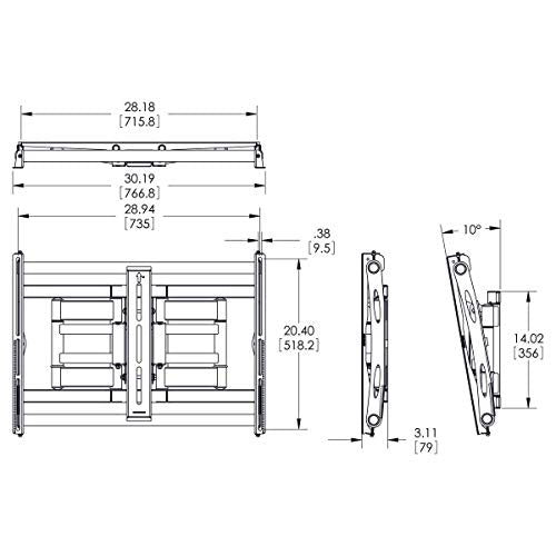 VOGEL S Bras mural PFW 6851 inclinable & orientable