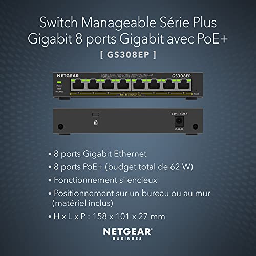 8PT GE PLUS SWCH W/POE+