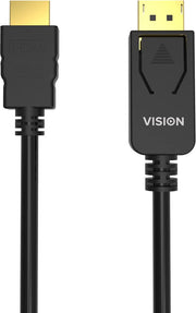 VISION 1m Black DP to HDMI cable