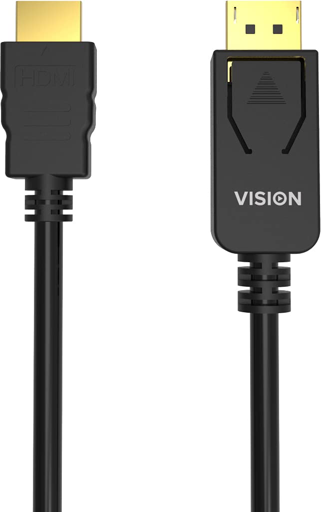 VISION 1m Black DP to HDMI cable
