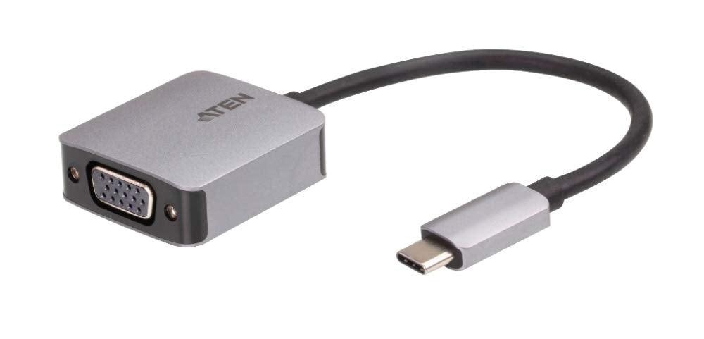 ATEN UC3002A-AT câble vidéo et adaptateur USB Type-C VGA (D-Sub) Noir, Argent