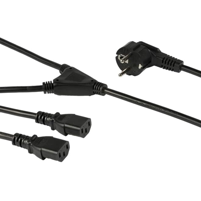 Power Cord - Schuko CEE7 to 2x C13 - 2m