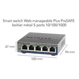 NETGEAR GS105E-200PES commutateur réseau Géré L2/L3 Gigabit Ethernet (10/100/1000) Gris