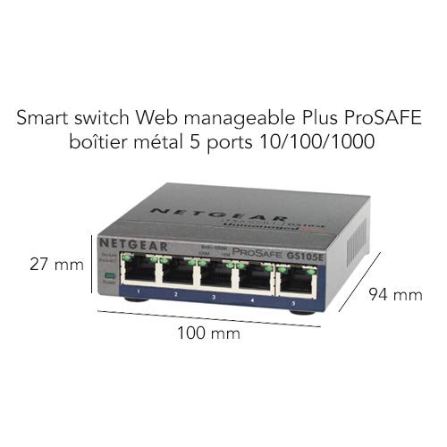 NETGEAR GS105E Switch Prosafe+ 5 ports Gigabit manageable