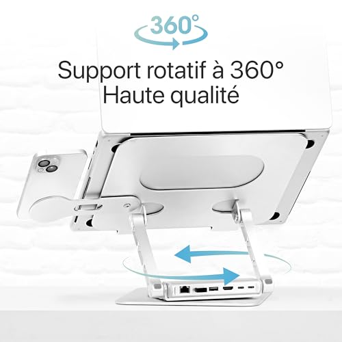 TNB iClick 360 adjustable notebook stand with detachable 6in1 hub aluminum