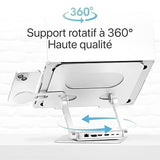 TNB iClick 360 adjustable notebook stand with detachable 6in1 hub aluminum