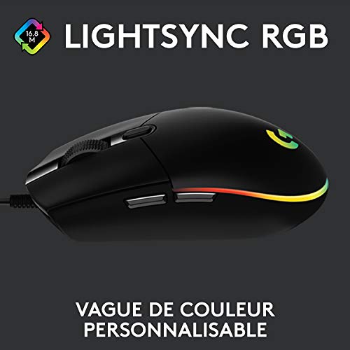LOGITECH Gaming Mouse G203 LIGHTSYNC Mouse optical 6 buttons wired USB black