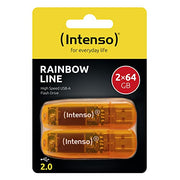 INTENSO Clé USB 2.0 Rainbow Line - Pack de 2 x 64 Go