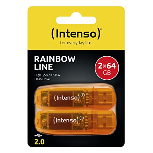 INTENSO Clé USB 2.0 Rainbow Line - Pack de 2 x 64 Go