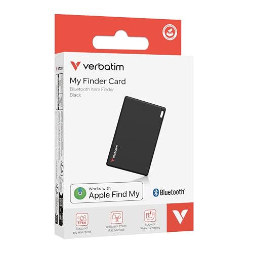 VERBATIM MYFCR-01B MY FINDER CARD BLUETOOTH ITEM FINDER 1 PACK BLACK WCF (P)