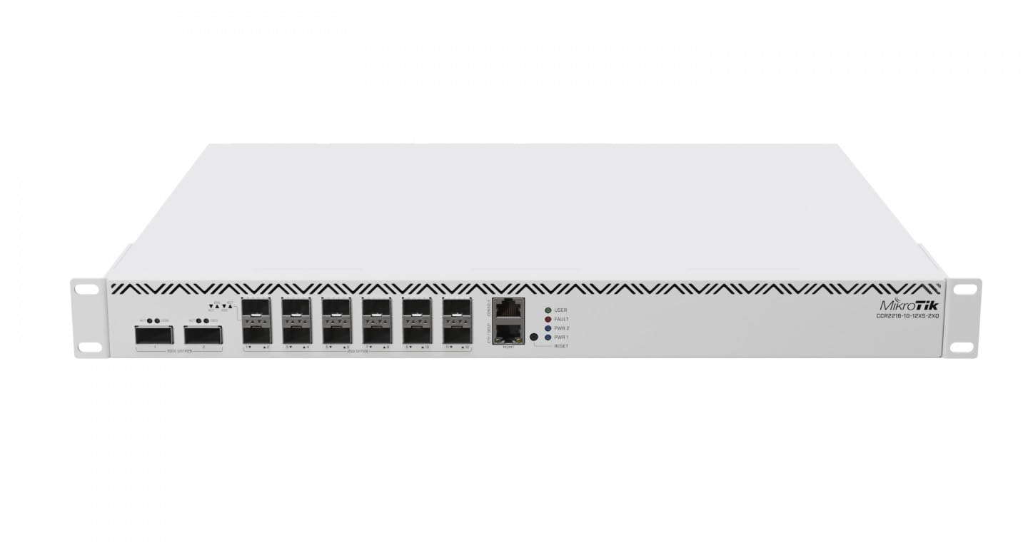 MikroTik Cloud Core Router 2216-1G-12XS-2XQ, 16-core CPU, 2x 100G QSFP, 14x 25G SFP