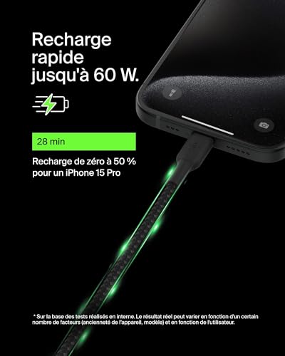 BELKIN BOOST CHARGE USB-C to USB-C 2.0 Cable Braided 1M Black