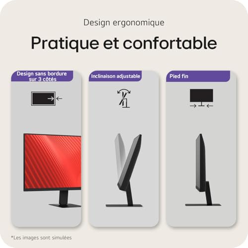 LG - Ecran LCD incurve - 24p 1920x1080 FHD 100 Hz - VA - 5 ms - Inclinable - Garantie 3 ans